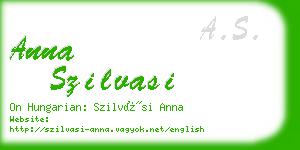 anna szilvasi business card